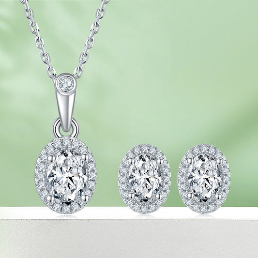 925 Sterling Silver Pendant Necklace Earrings Set