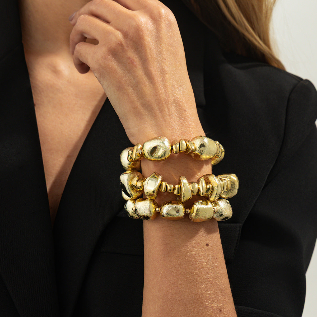 Irregular Resin Elastic Bracelet For Women