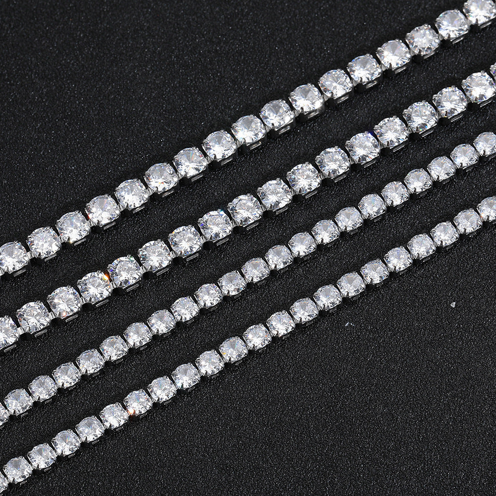 Spring-clasp Zircon Stainless Steel Mens Bracelet