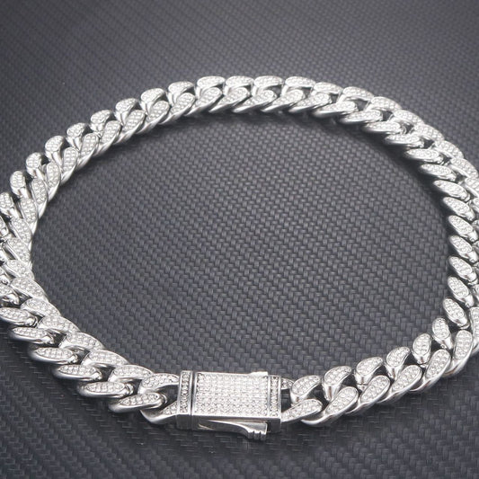 Stainless Steel Titanium Steel Cuban Chain Necklace Bracelet